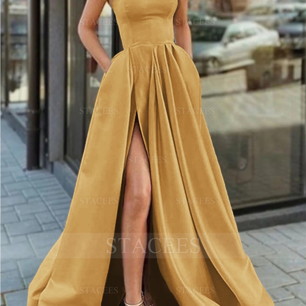Elegant Gold Evening Gown